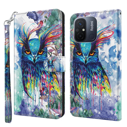 3D Painting Pattern Leather Phone Case, For Xiaomi Redmi 11A 4G, For Xiaomi Redmi Note 12 Pro 5G Global