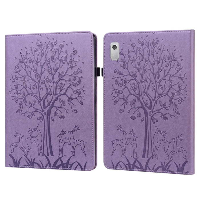 Tree & Deer Pattern Embossed Leather Tablet Case, For Lenovo Tab M8 4th Gen TB-300FU, For Lenovo Tab P11 Gen 2, For Lenovo Tab P11 Pro Gen 2, For Huawei MatePad SE 10.4 2022