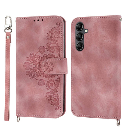 Skin-feel Flowers Embossed Wallet Leather Phone Case, For Samsung Galaxy A34, For vivo Y15s 2021, For vivo Y77 5G, For vivo Y35 4G 2022