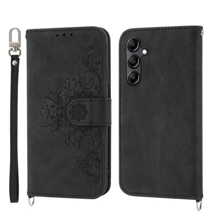 Skin-feel Flowers Embossed Wallet Leather Phone Case, For Samsung Galaxy A34, For vivo Y15s 2021, For vivo Y77 5G, For vivo Y35 4G 2022