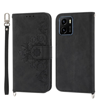 Skin-feel Flowers Embossed Wallet Leather Phone Case, For Samsung Galaxy A34, For vivo Y15s 2021, For vivo Y77 5G, For vivo Y35 4G 2022