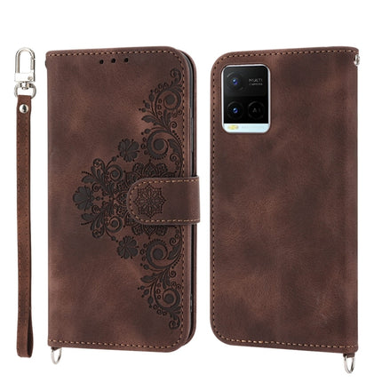 Skin-feel Flowers Embossed Wallet Leather Phone Case, For vivo V25 5G, For vivo V21 2021