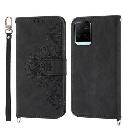 Skin-feel Flowers Embossed Wallet Leather Phone Case, For vivo V25 5G, For vivo V21 2021