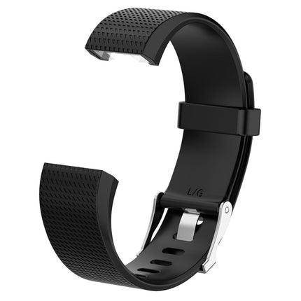 For Fitbit Charge 2 Common Texture Silicone Replacement Wrist Strap Watchband with Buckle, S