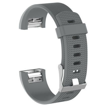 For Fitbit Charge 2 Common Texture Silicone Replacement Wrist Strap Watchband with Buckle, L