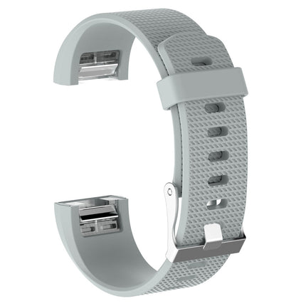 For Fitbit Charge 2 Common Texture Silicone Replacement Wrist Strap Watchband with Buckle, L