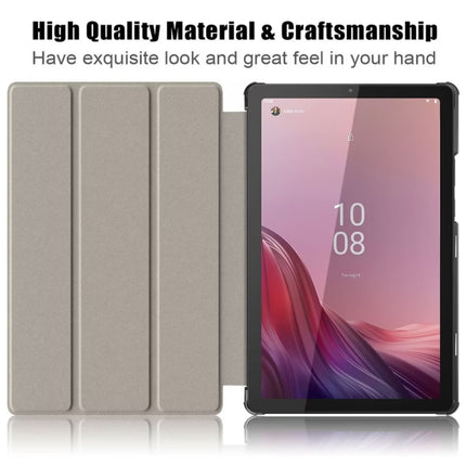 3-folding Magnetic Buckle Coloured Drawing Leather Smart Tablet Case, For Lenovo Tab M9 TB-310FU