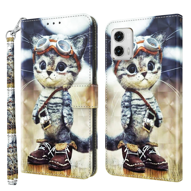 3D Painted Leather Phone Case, For Motorola Moto G73, For Google Pixel 7 5G