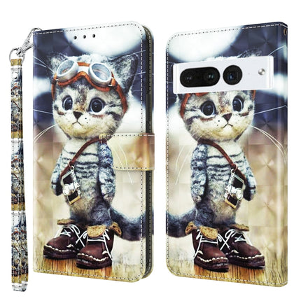 3D Painted Leather Phone Case, For Google Pixel 7 Pro 5G, For Google Pixel 7a 5G