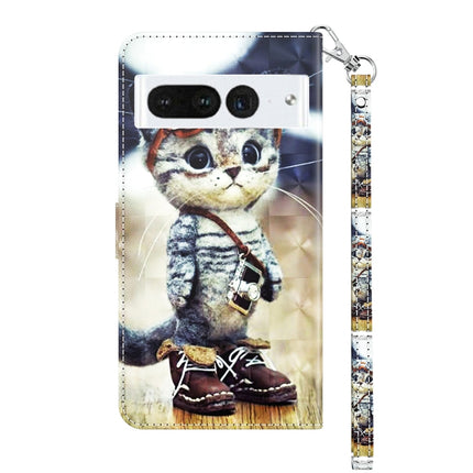 3D Painted Leather Phone Case, For Google Pixel 7 Pro 5G, For Google Pixel 7a 5G
