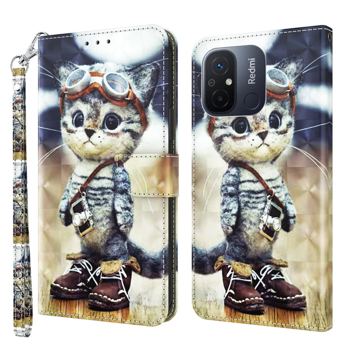 3D Painted Leather Phone Case, For Xiaomi Redmi 11A, For Samsung Galaxy A24 4G