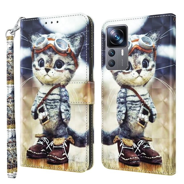3D Painted Leather Phone Case, For Xiaomi 12T Pro
