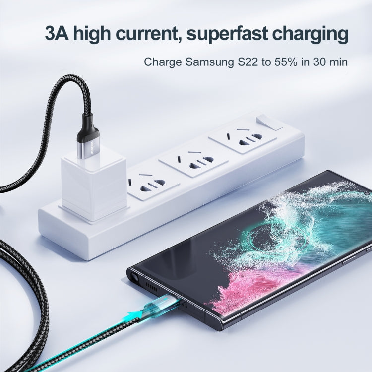 JOYROOM S-UC027A10 Extraordinary Series 3A USB-A auf USB-C/Typ-C Schnellladedatenkabel, Typ-C, 1,2 m, Typ-C, 2 m, Typ-C, 3 m