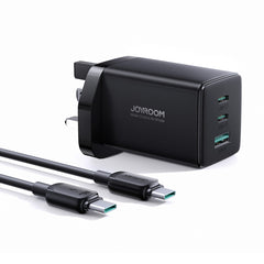 JOYROOM TCG01 GaN Ultra 65W 2 Type-C + 1 USB Fast Charger with 1.2m Type-C Cable, EU Plug, UK Plug