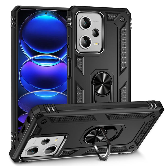 Shockproof TPU + PC Phone Case with Holder, For Xiaomi Redmi Note 12 Pro+, For Xiaomi Redmi Note 12 Pro 5G, For Xiaomi Redmi Note 12 5G Global