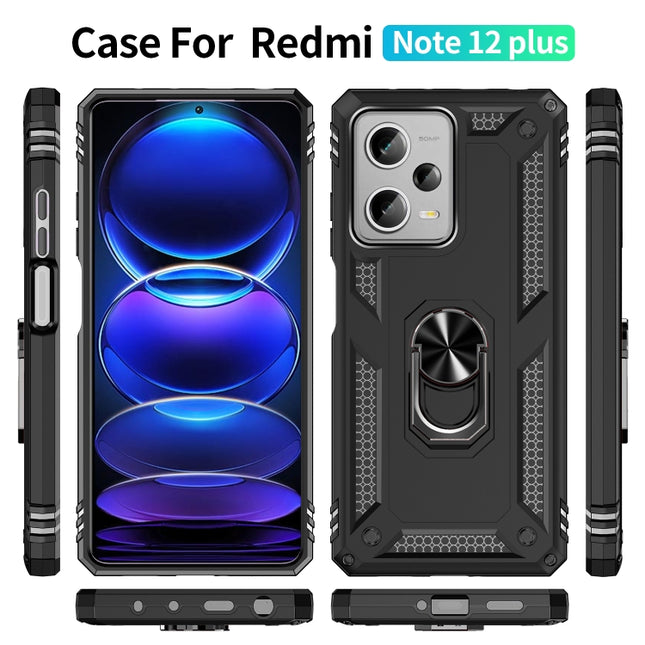 Shockproof TPU + PC Phone Case with Holder, For Xiaomi Redmi Note 12 Pro+, For Xiaomi Redmi Note 12 Pro 5G, For Xiaomi Redmi Note 12 5G Global