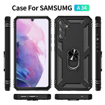 Shockproof TPU + PC Phone Case with Holder, For Samsung Galaxy A34