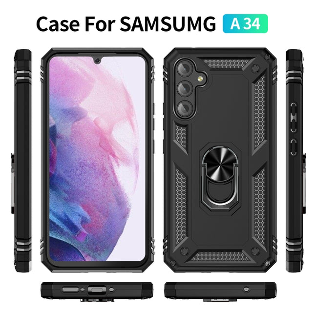 Shockproof TPU + PC Phone Case with Holder, For Samsung Galaxy A34