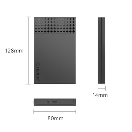ORICO ORICO-2526C3-V1 2,5 Zoll USB 3.0 USB-A auf Typ-C Festplattengehäuse Externes Speichergehäuse, Typ-C