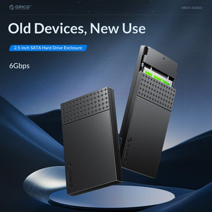 ORICO ORICO-2526C3-V1 2,5 Zoll USB 3.0 USB-A auf Typ-C Festplattengehäuse Externes Speichergehäuse, Typ-C