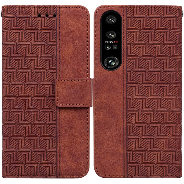 Geometric Embossed Leather Phone Case, For Honor X7a, For Samsung Galaxy A04e / F04 / M04, For Sony Xperia 1 IV 2023, For Sony Xperia 10 IV 2023