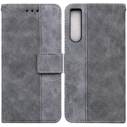 Geometric Embossed Leather Phone Case, For Honor X7a, For Samsung Galaxy A04e / F04 / M04, For Sony Xperia 1 IV 2023, For Sony Xperia 10 IV 2023
