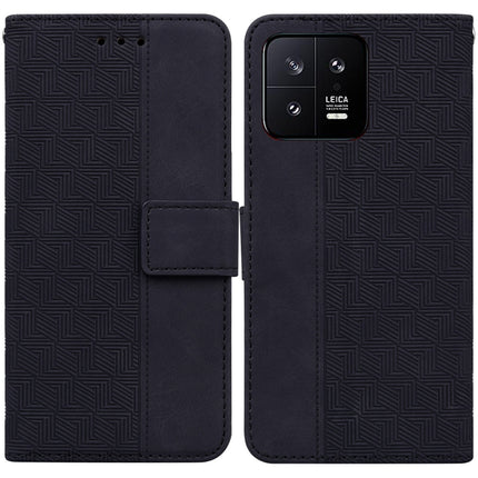 Geometric Embossed Leather Phone Case, For Xiaomi 13 5G, For Xiaomi 13 Pro, For Xiaomi Redmi Note 12 5G, For Xiaomi Redmi Note 12 Pro 5G