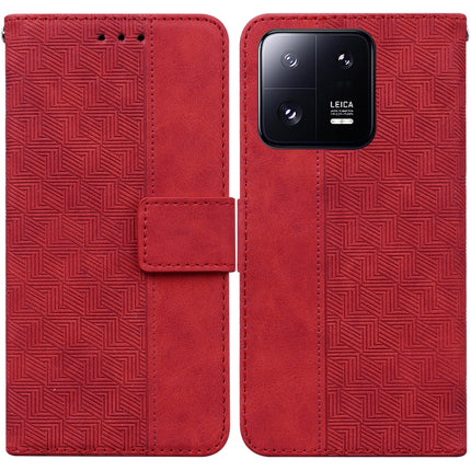 Geometric Embossed Leather Phone Case, For Xiaomi 13 5G, For Xiaomi 13 Pro, For Xiaomi Redmi Note 12 5G, For Xiaomi Redmi Note 12 Pro 5G