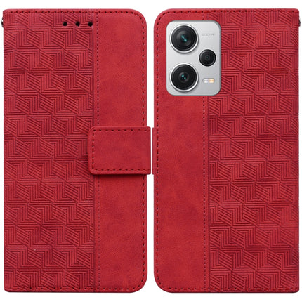 Geometric Embossed Leather Phone Case, For Xiaomi Redmi Note 12 Pro+