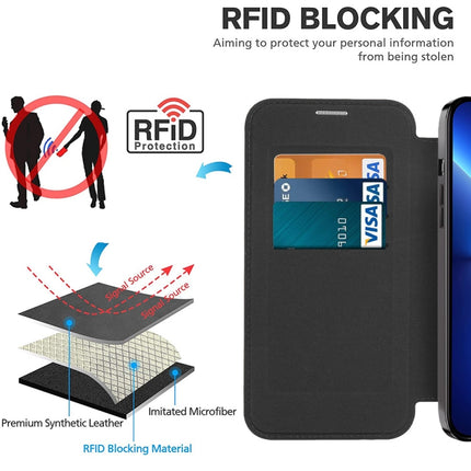 MagSafe Magnetic RFID Anti-theft Leather Phone Case, For iPhone 14 Pro Max, For iPhone 14 Pro, For iPhone 14