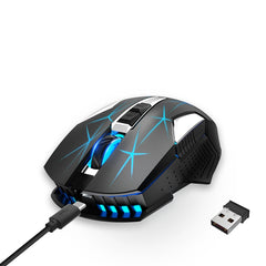 HXSJ T300 7 Keys 2400DPI 2.4G Colorful Luminous Wireless Mouse, T300 Black, T300 White