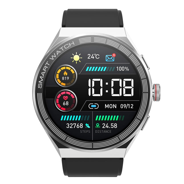 BM01 1.45 inch Silicone Band IP68 Waterproof Smart Watch Support Bluetooth Call / NFC, Silicone Band (Silver), Silicone Band (Black)