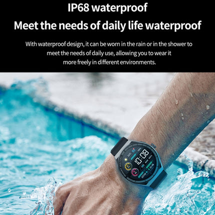 BM01 1.45 inch Silicone Band IP68 Waterproof Smart Watch Support Bluetooth Call / NFC, Silicone Band (Silver), Silicone Band (Black)