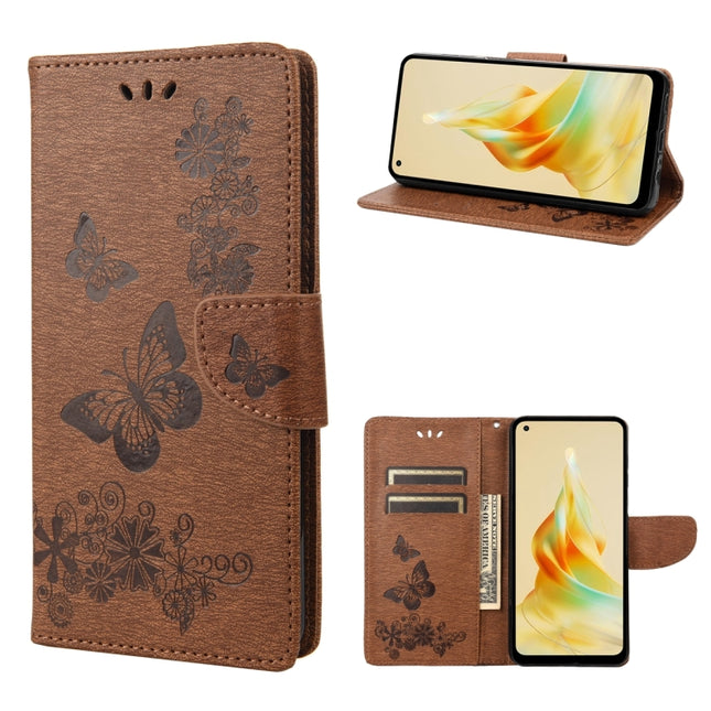Butterfly Embossed Horizontal Flip Leather Phone Case, For OPPO Reno8 T 4G, For Xiaomi Redmi Note 12 5G Global / Poco X5 5G, For Xiaomi Redmi Note 12 Pro 5G Global