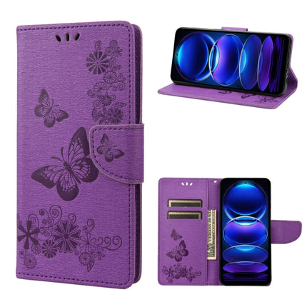 Butterfly Embossed Horizontal Flip Leather Phone Case, For OPPO Reno8 T 4G, For Xiaomi Redmi Note 12 5G Global / Poco X5 5G, For Xiaomi Redmi Note 12 Pro 5G Global