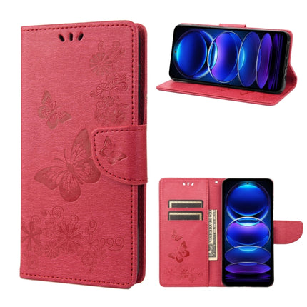 Butterfly Embossed Horizontal Flip Leather Phone Case, For OPPO Reno8 T 4G, For Xiaomi Redmi Note 12 5G Global / Poco X5 5G, For Xiaomi Redmi Note 12 Pro 5G Global