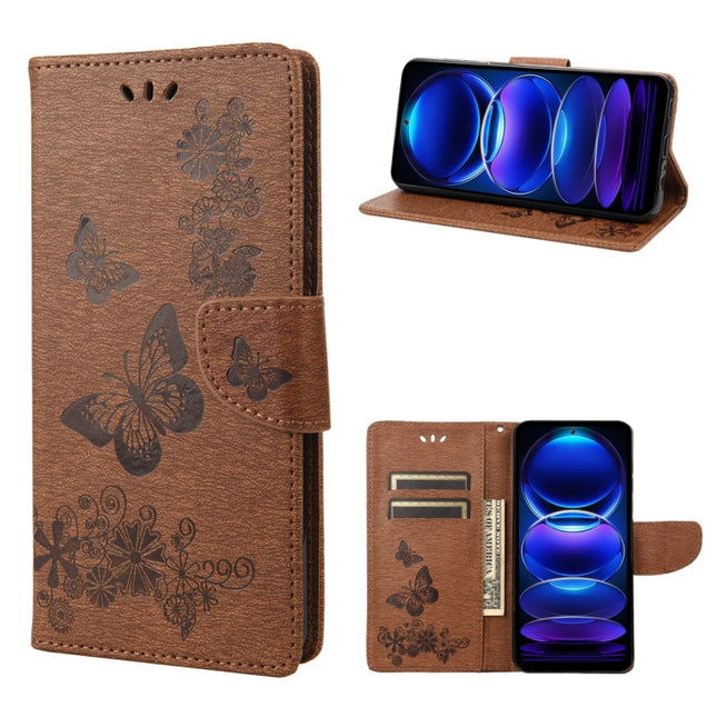 Butterfly Embossed Horizontal Flip Leather Phone Case, For Xiaomi Redmi Note 12 Pro+ 5G Global