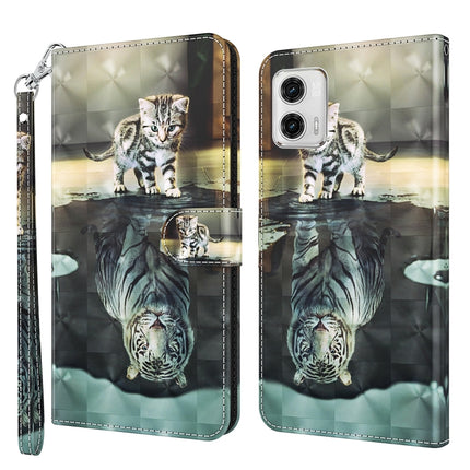 3D Painting Pattern TPU + PU Leather Phone Case, For Motorola Moto G73, For OnePlus 11