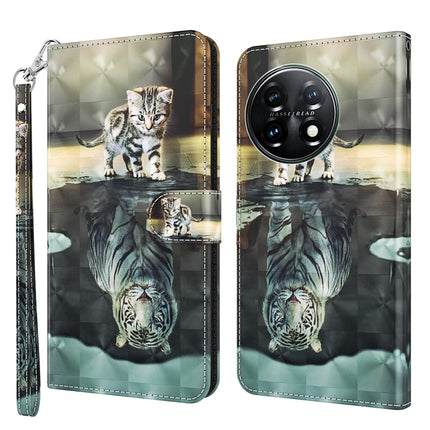 3D Painting Pattern TPU + PU Leather Phone Case, For Motorola Moto G73, For OnePlus 11