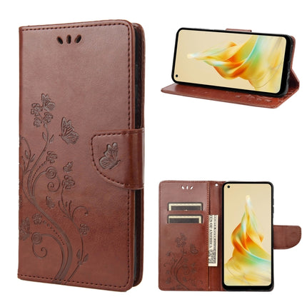 Butterfly Flower Pattern Leather Phone Case, For OPPO Reno8 T 4G, For Xiaomi Redmi Note 12 5G Global / Poco X5 5G, For Xiaomi Redmi Note 12 Pro 5G Global