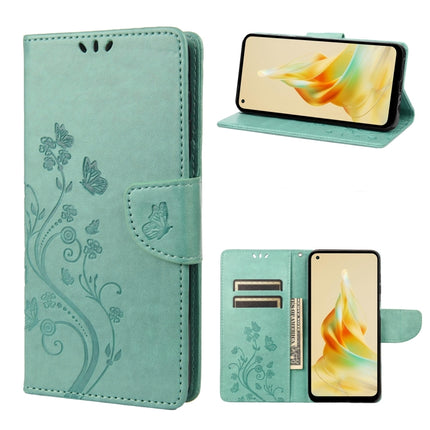 Butterfly Flower Pattern Leather Phone Case, For OPPO Reno8 T 4G, For Xiaomi Redmi Note 12 5G Global / Poco X5 5G, For Xiaomi Redmi Note 12 Pro 5G Global