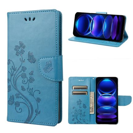 Butterfly Flower Pattern Leather Phone Case, For OPPO Reno8 T 4G, For Xiaomi Redmi Note 12 5G Global / Poco X5 5G, For Xiaomi Redmi Note 12 Pro 5G Global