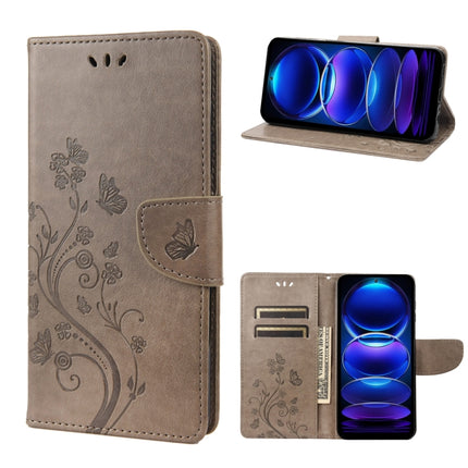Butterfly Flower Pattern Leather Phone Case, For Xiaomi Redmi Note 12 Pro+ 5G Global