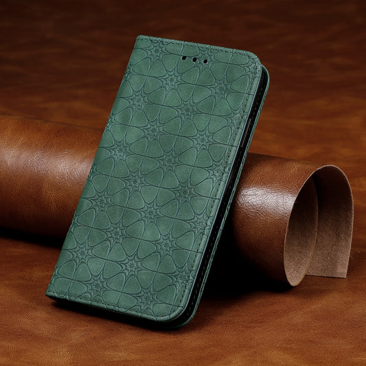 Lucky Flowers Embossing Pattern Magnetic Horizontal Flip Leather Case with Holder & Card Slots, For Huawei Honor Play 9A