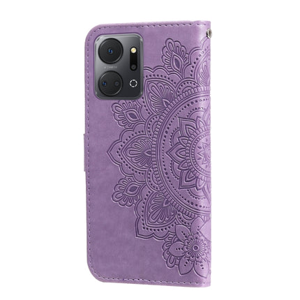 7-petal Flowers Embossing Leather Phone Case, For Honor X7a, For Honor X8a, For Honor X9a/X40 5G/Magic5 Lite, For OPPO Reno8 T 4G