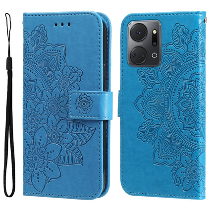 7-petal Flowers Embossing Leather Phone Case, For Honor X7a, For Honor X8a, For Honor X9a/X40 5G/Magic5 Lite, For OPPO Reno8 T 4G