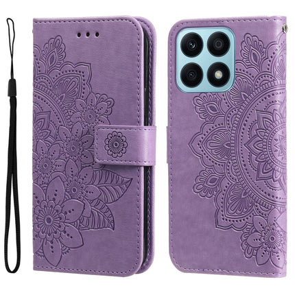 7-petal Flowers Embossing Leather Phone Case, For Honor X7a, For Honor X8a, For Honor X9a/X40 5G/Magic5 Lite, For OPPO Reno8 T 4G