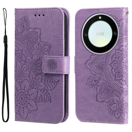 7-petal Flowers Embossing Leather Phone Case, For Honor X7a, For Honor X8a, For Honor X9a/X40 5G/Magic5 Lite, For OPPO Reno8 T 4G