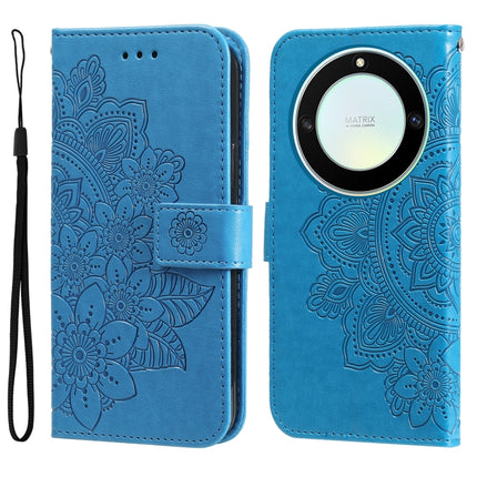 7-petal Flowers Embossing Leather Phone Case, For Honor X7a, For Honor X8a, For Honor X9a/X40 5G/Magic5 Lite, For OPPO Reno8 T 4G