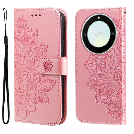 7-petal Flowers Embossing Leather Phone Case, For Honor X7a, For Honor X8a, For Honor X9a/X40 5G/Magic5 Lite, For OPPO Reno8 T 4G